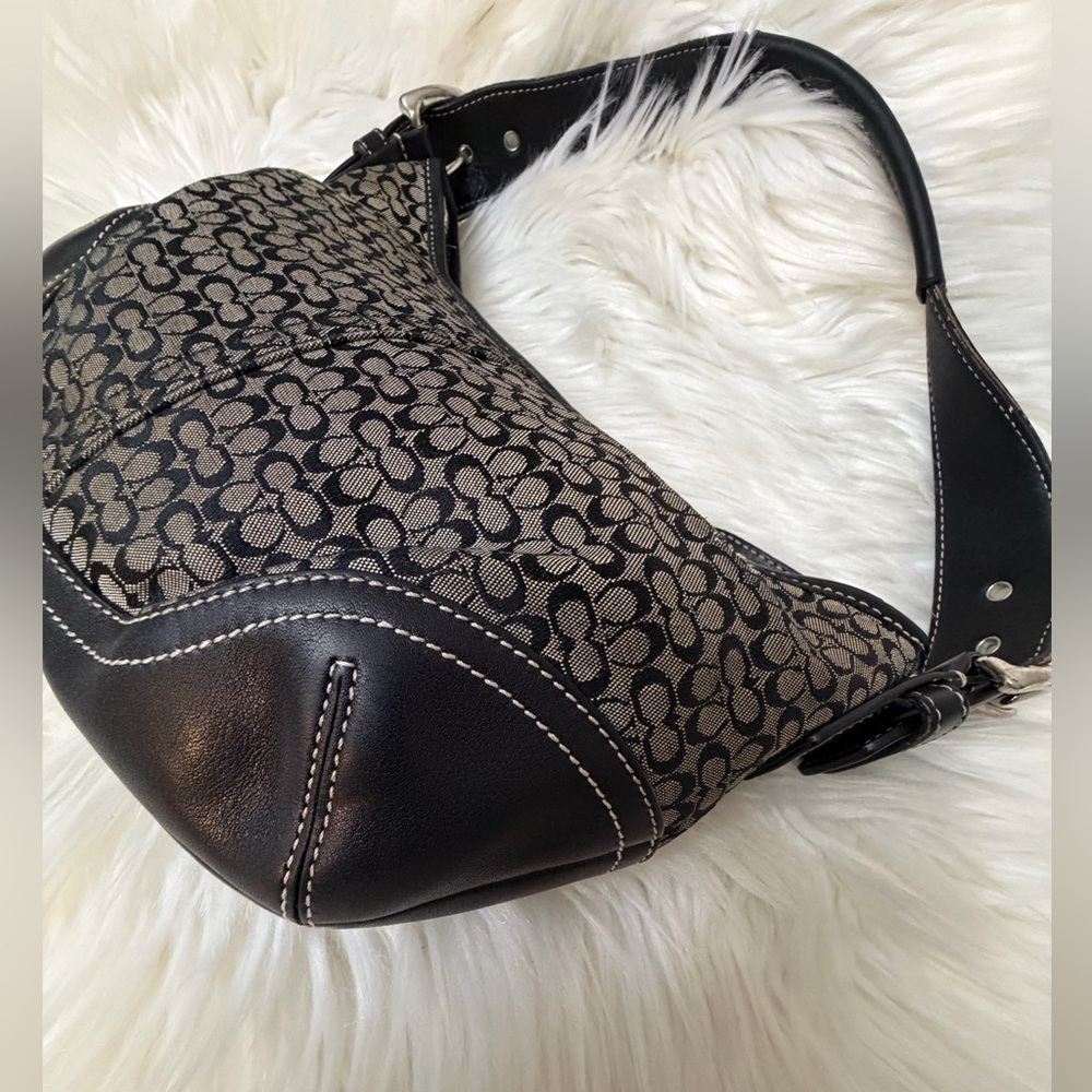 Coach 6351 Signature Soho Hobo Bag Shoulder Canvas Handbag Y2K Black - Picture 5 of 9